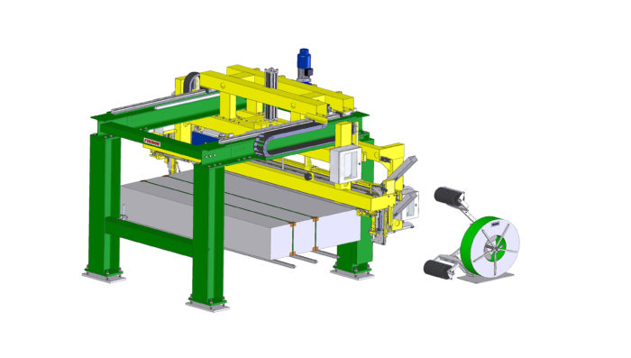 Automatische Umreifungsanlage mit Kantenschutz